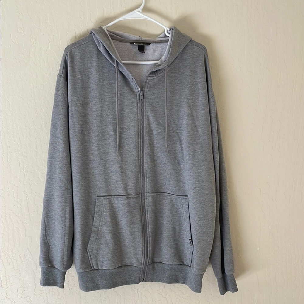 Eddie Bauer Men's Gray Zip-Up Sweater Hoodie